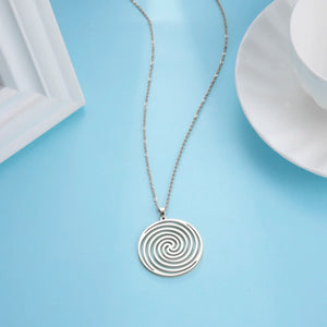 Collier & Pendentif Spirale Géométrique argent