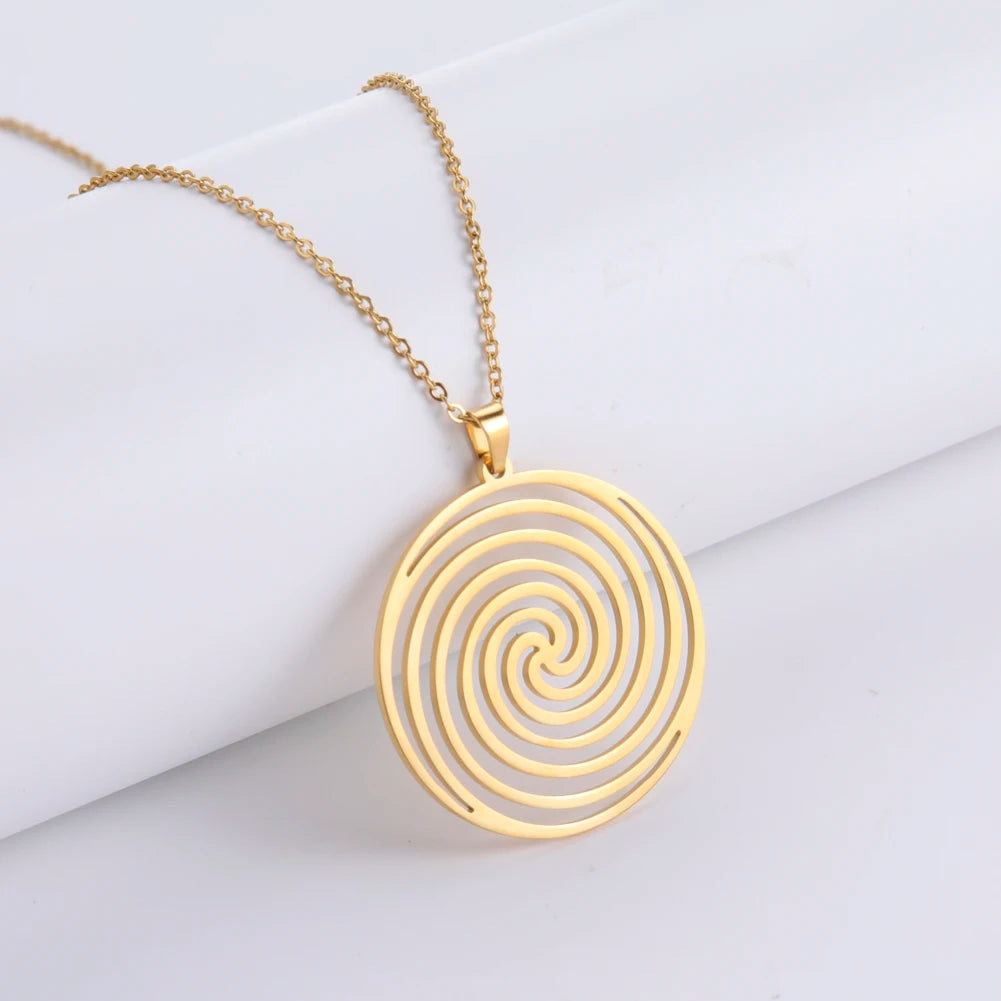 Halskette & Anhänger Geometrische Spirale Gold