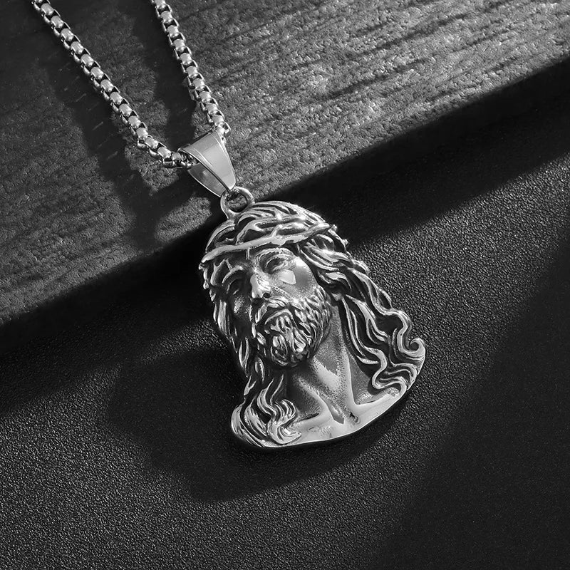 BOBIJOO Jewelry - Pendentif Tête de Jésus Christ Acier Or + Chaîne BOBIJOO Jewelry - Pendentif Tête de Jésus Christ Acier Or + Chaîne