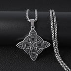 Collier Pendentif Wiccan Noeud de Sorcière de Protection argent