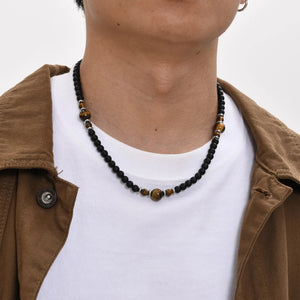 Collier Pierre Oeil de Tigre Homme