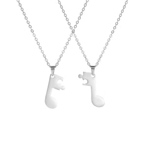 Colliers pour Couples Pendentif Note de Musique argent