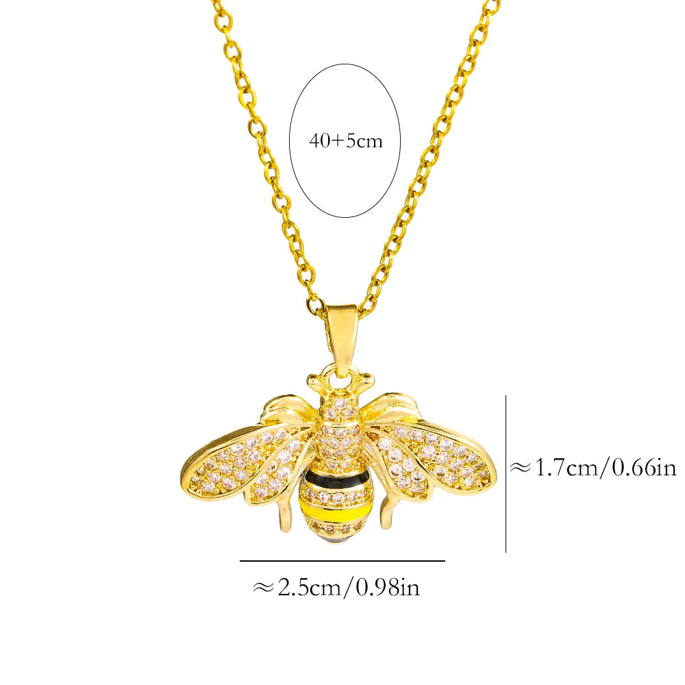 Collier femme avec pendentif abeille