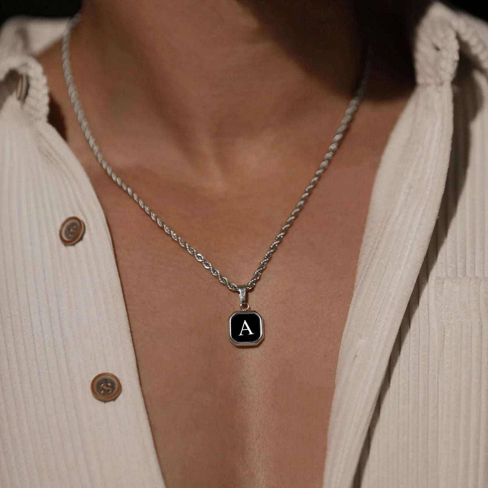 Collana Snake Argento 925 Collana Con Ciondolo Lettera Iniziale A-Z - Catena 60 Cm Acciaio Inox - Regalo Per Lui E Lei Collana Moda Hip Hop Love