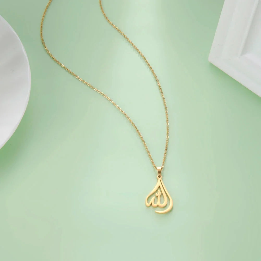 Collana da uomo o donna con ciondolo Allah arabo musulmano islam oro