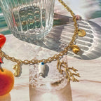 Collana Girocollo con Ciondoli Corallo e Conchiglie Donna