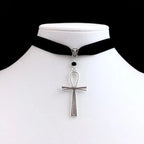 Collier Ras de Cou avec Pendentif Croix D'Ankh