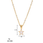 Gold choker necklace with star pendant pavé-set with zirconia