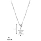 Silver choker necklace with star pendant pavé-set with zirconia