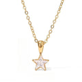 Gold choker necklace with star pendant pavé-set with zirconia