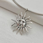 Collier Ras de Cou avec Pendentif Soleil argent