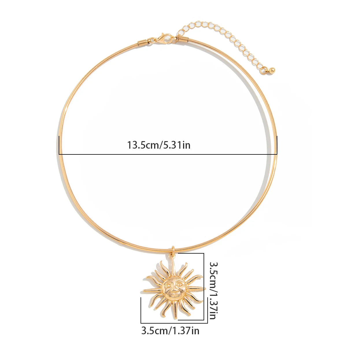 Collier Ras de Cou avec Pendentif Soleil