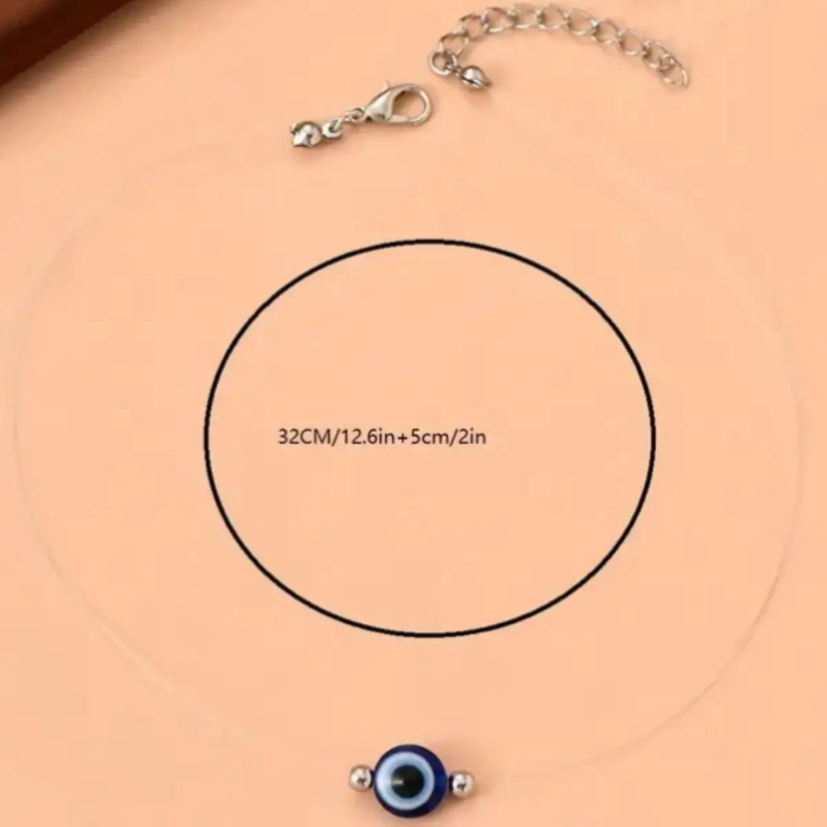 Collier Ras de Cou avec Pendentif contre le Mauvais Oeil