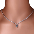 Collier Ras de Cou Pendentif Goutte d'Eau et Zircon