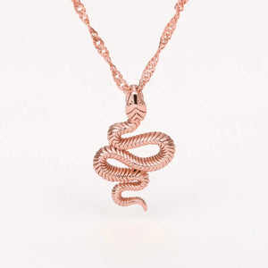 Collier Serpent Pendentif or rose