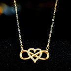 Collier Symbole Infini Pendentif Femme Coeur