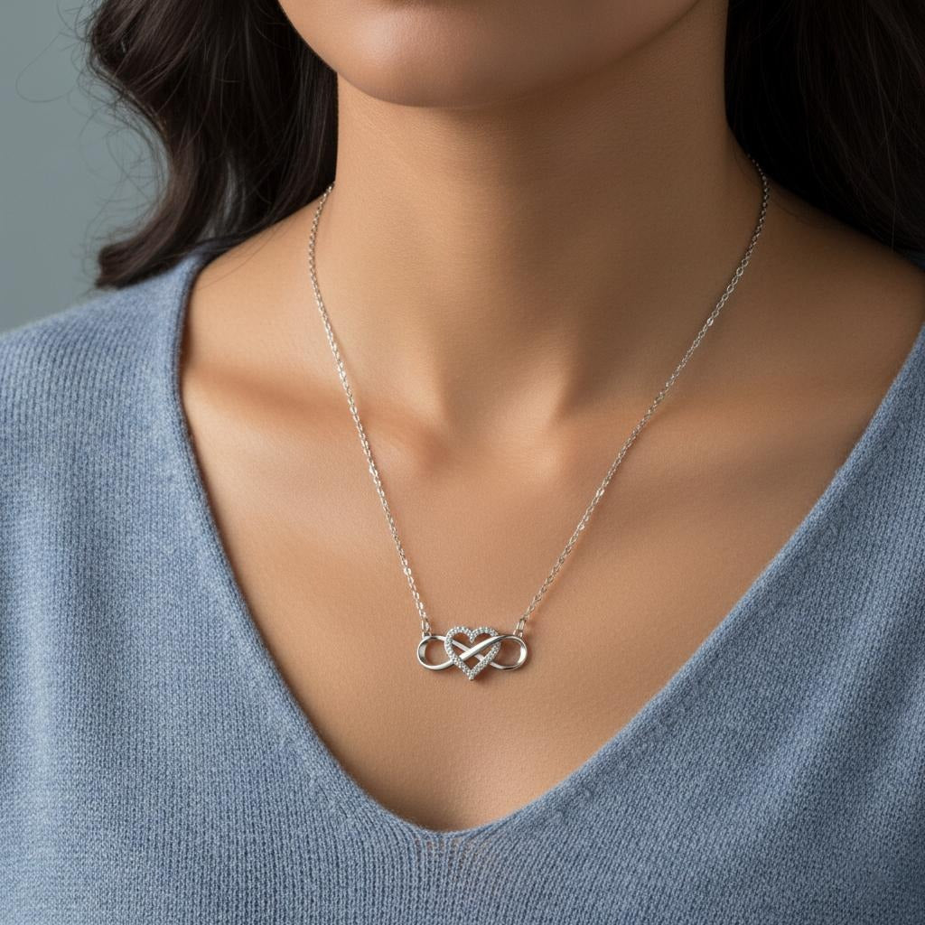 Náhrdelník Symbol Nekonečna Prívesok Žena Srdce 