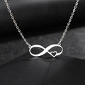 Collar Símbolo Infinito Colgante Mujer Pequeño Corazón plata