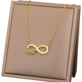 Collier Symbole Infini Pendentif Femme Petits Coeurs
