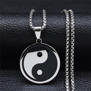 Collier Yin Yang Pendentif Homme argent