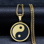 Collier Yin Yang Pendentif Homme or