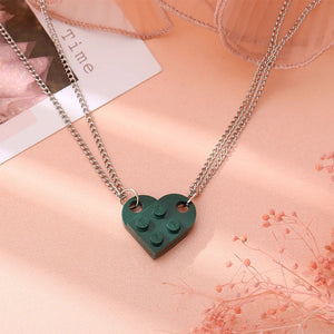 Colliers pour Couples d'Amis Pendentif Coeur Fashion vert