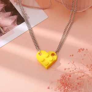 Colliers pour Couples d'Amis Pendentif Coeur Fashion jaune