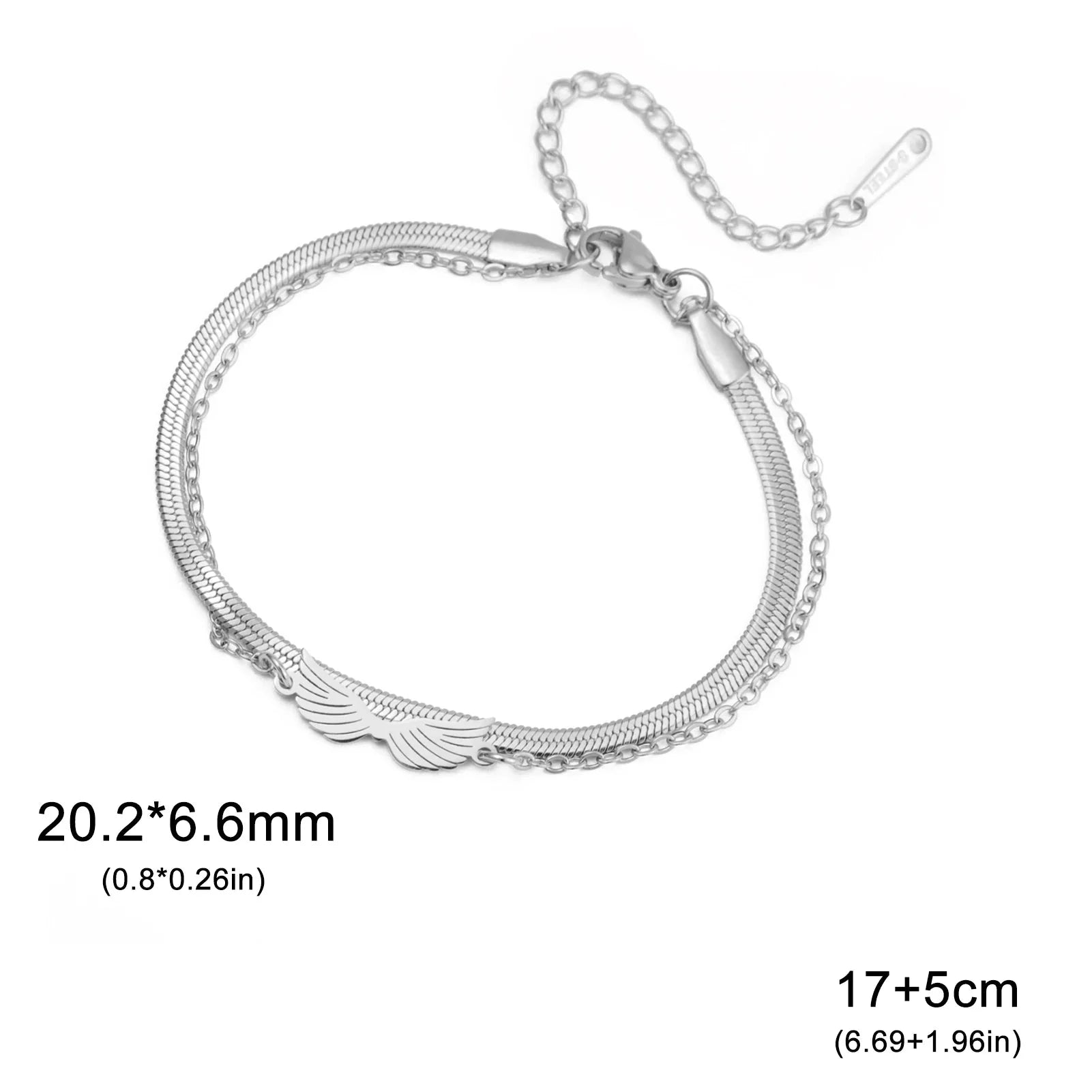 Bracelet double ailes d'ange