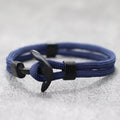 Dubbele ankerarmband zwart marineblauw