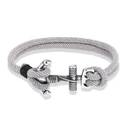 Bracciale doppia ancora da uomo grigio