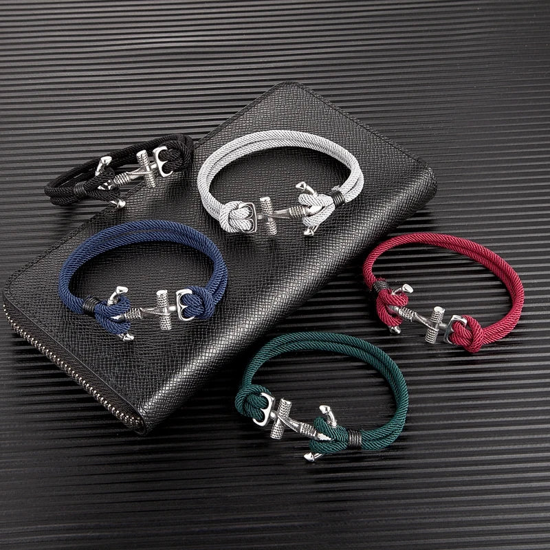 Bracciale doppia ancora da uomo