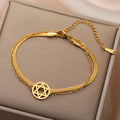 Bracelet double avec l'étoile de David symbole juif or