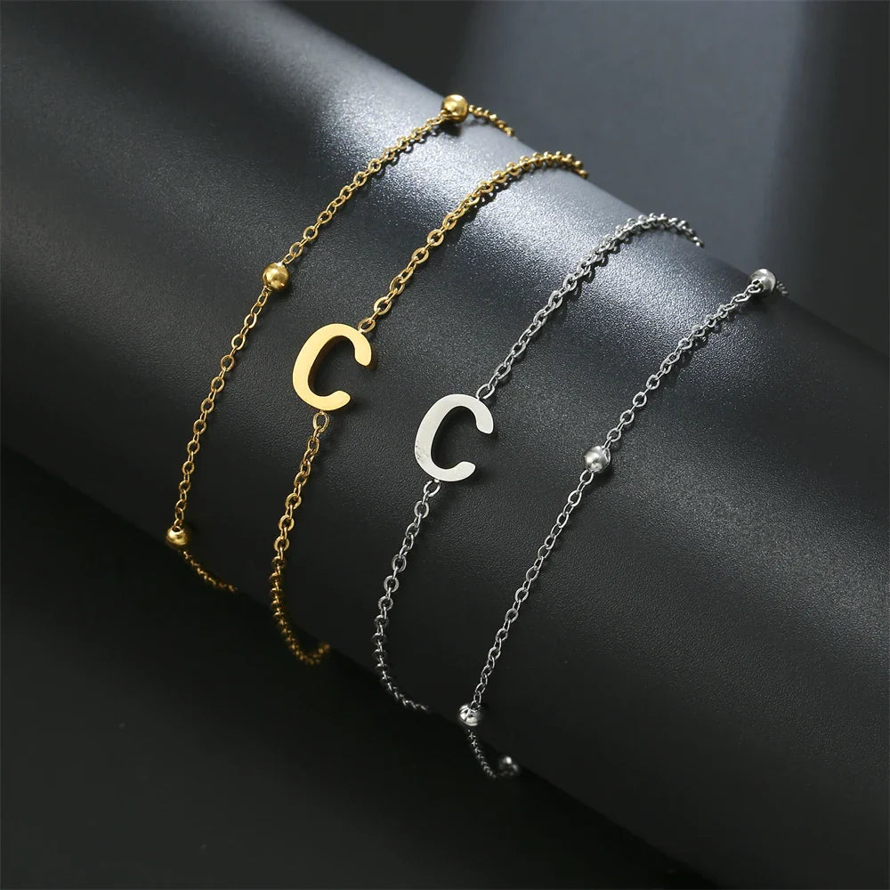 Double bracelet initiale - lettre