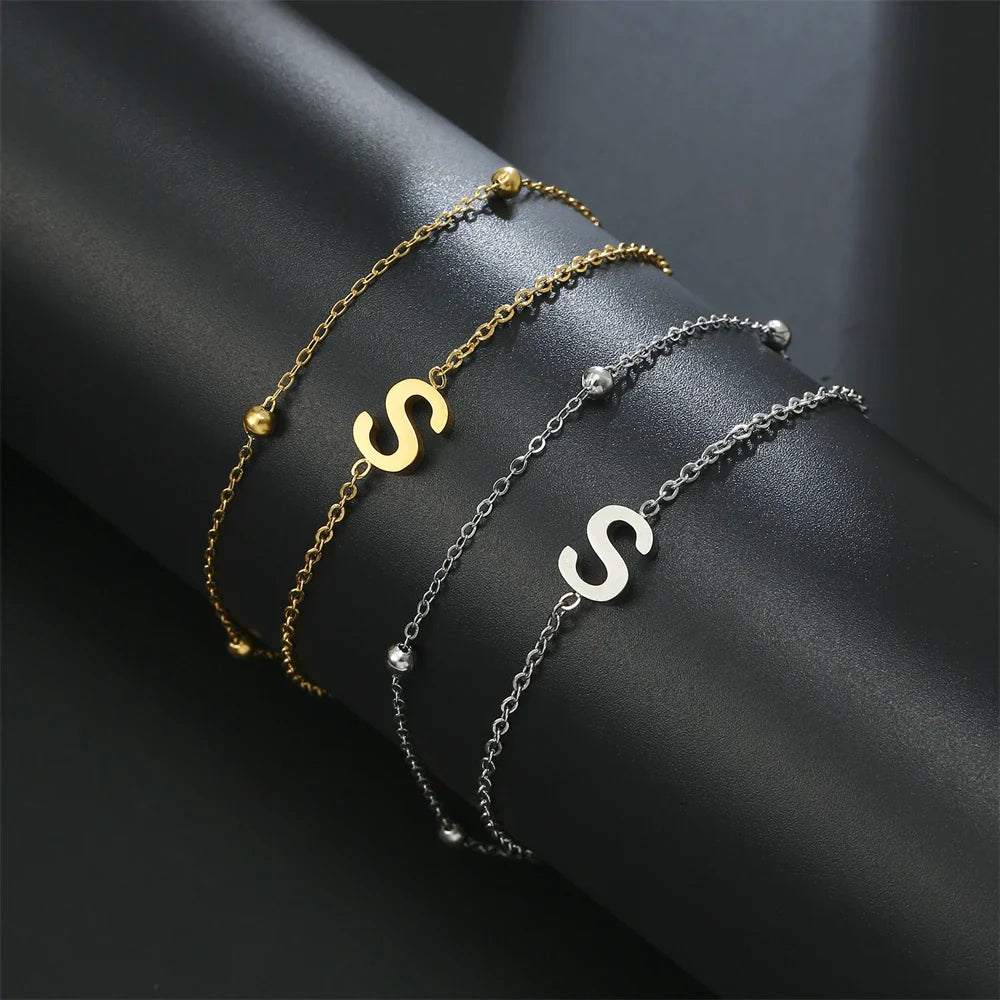 Double bracelet initiale - lettre