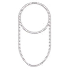 Long et Double Collier Femme en Perles Blanches
