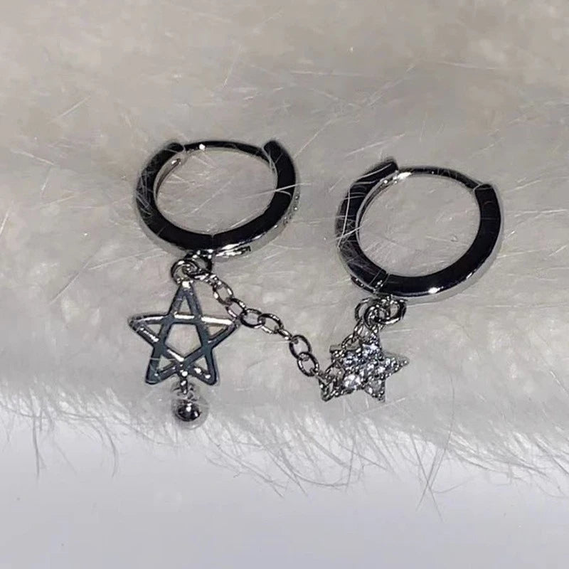 Doubles Boucles d'Oreilles Créoles Etoiles de David