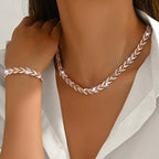 Ensemble queue de poisson crystal - collier et bracelet