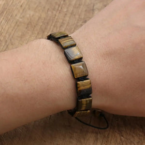 Gourmette Oeil de Tigre Femme Bracelet Cordon