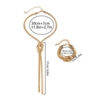 Long Collier De Décolleté & Son Bracelet Noeud