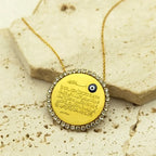 Collier long pour femme avec pendentif amulette Ayatul Kursi arabe islam musulman