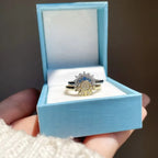 Lot de 2 Bagues Lune ou Soleil en Zircon pour Couple