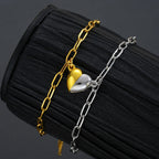 Lot de 2 Bracelets Demi-Coeur pour Couple