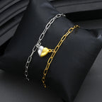 Lot de 2 Bracelets Demi-Coeur pour Couple