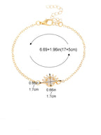 Lot de 2 Bracelets Lune ou Soleil en Zircon pour Couple