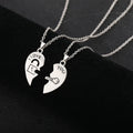 Lot de 2 Colliers avec Pendentifs Demi-Coeur "I Love You" pour Couple d'Amoureux