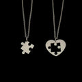 Lot de 2 Colliers avec Pendentif Puzzle pour Couple