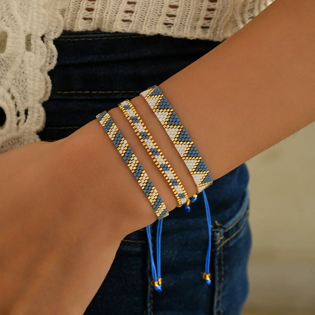 Set aus 3 feinen brasilianischen Armbändern mit traditioneller Flechttechnik