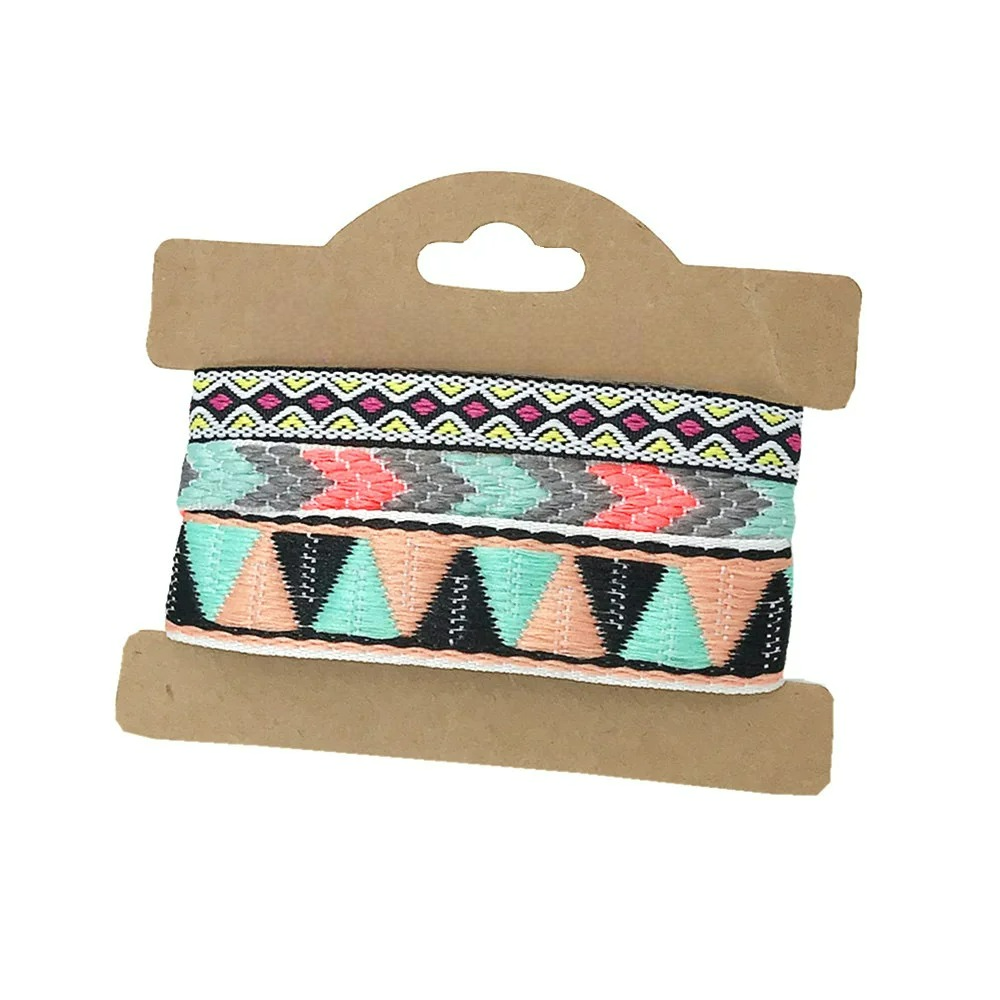 Set aus 3 brasilianischen Armbändern im ethnischen Stil, handgefertigt, schwarz und grün