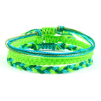 Lot de 3 Bracelets Brésiliens Tressés Imperméables vert 