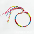 Confezione da 9 braccialetti brasiliani portafortuna multicolore